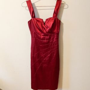 Red Satin Cocktail Dress